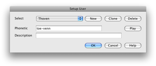 user setup